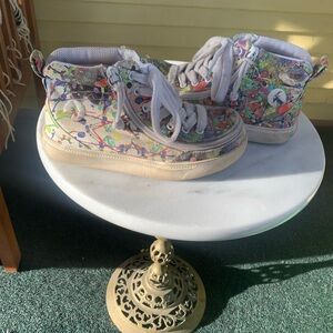 Adaptive Kids Paint-Splash High-Top Sneakers - White Multi